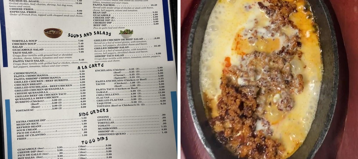El agave mexican restaurant Menu