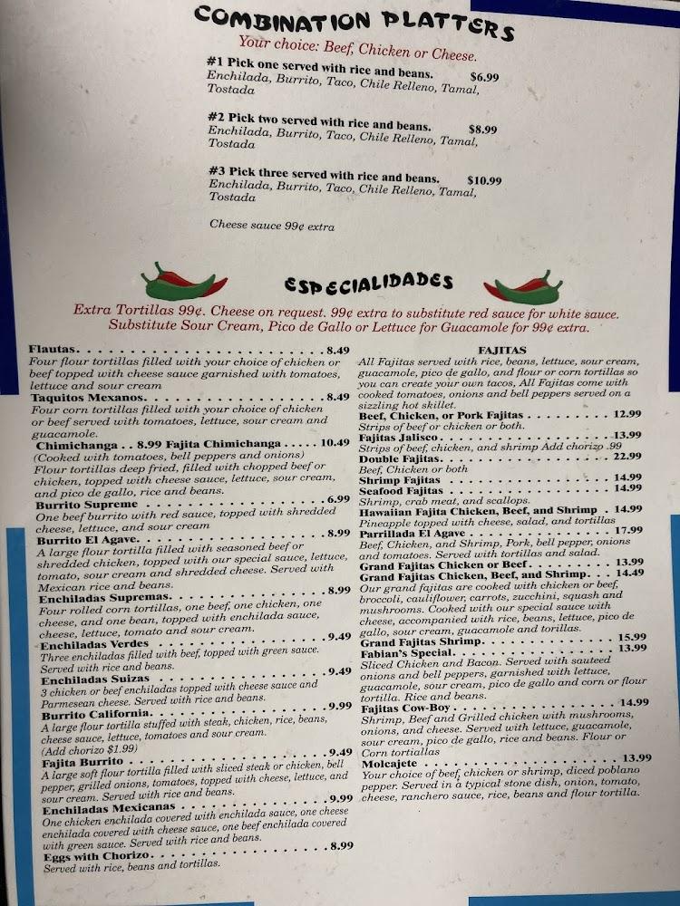 El agave mexican restaurant Menu image 2