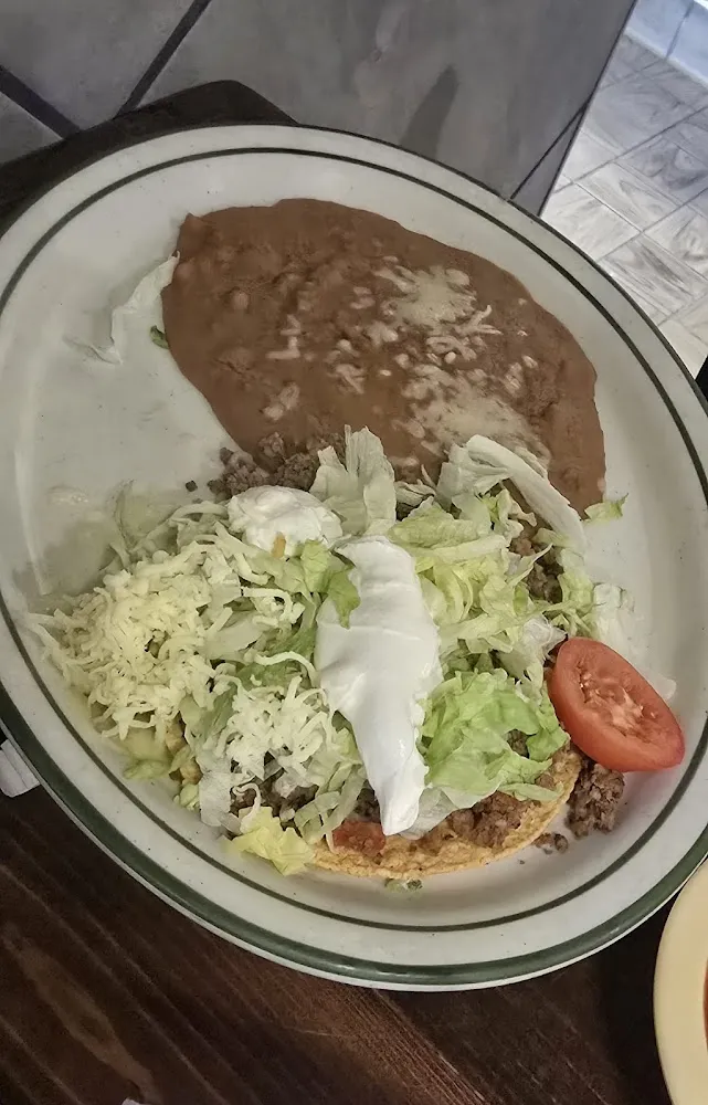 Tostada with Beans
